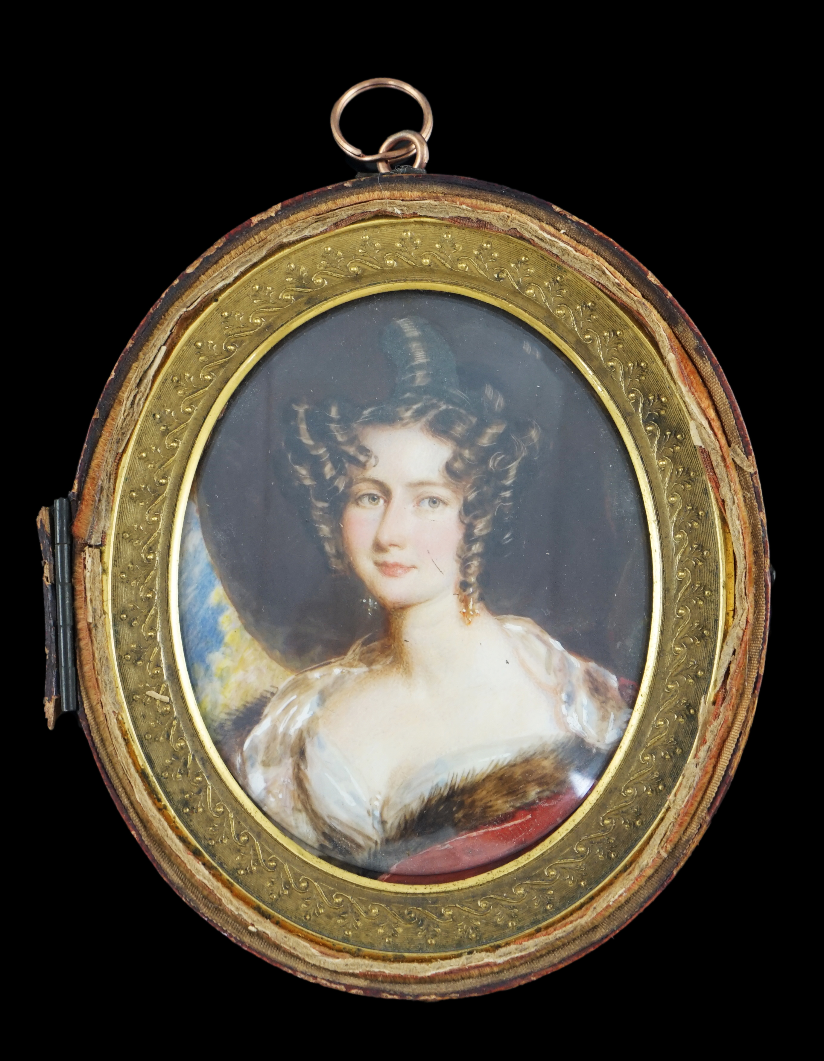 English School circa 1850, Portrait miniature of a lady, watercolour on ivory, 8.8 x 7cm. CITES submission reference 73TP737K